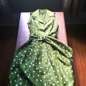 Jessica Howard green polka dot dress